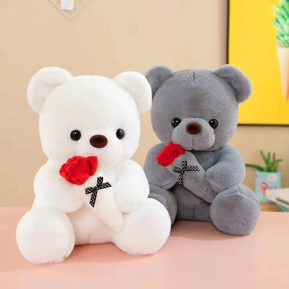 Rose Bear Plush, 25cm Romantic Bear Plush Gift