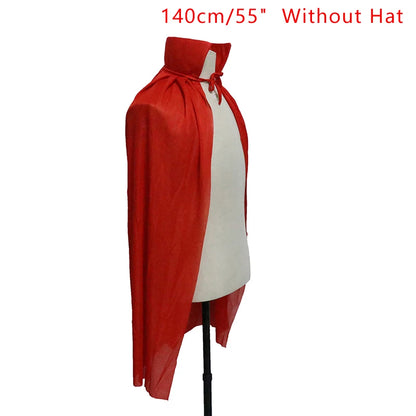 Vampire Costume Cloak Reversible Red Black Halloween Cape