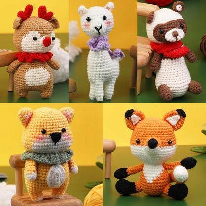 Crochet Kit for Beginners Animal DIY Craft Set with Yarn and Hooks