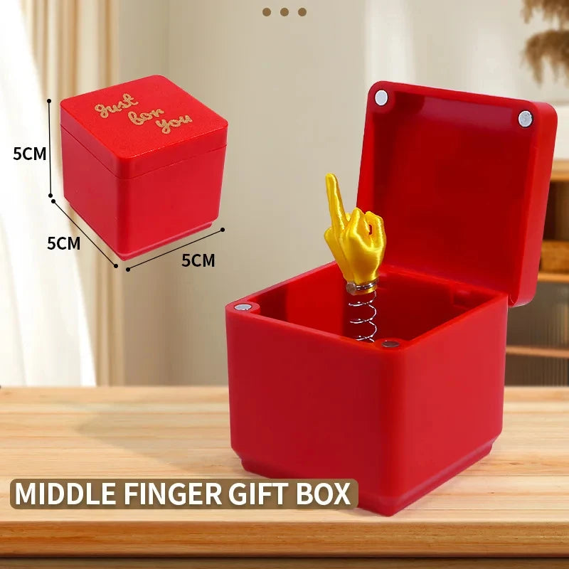 Middle Finger Prank Gift Box – Funny Surprise Desk Decoration