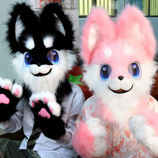 Animal Fursuit Mask – Plush Faux Fur Cosplay Costume Accessory