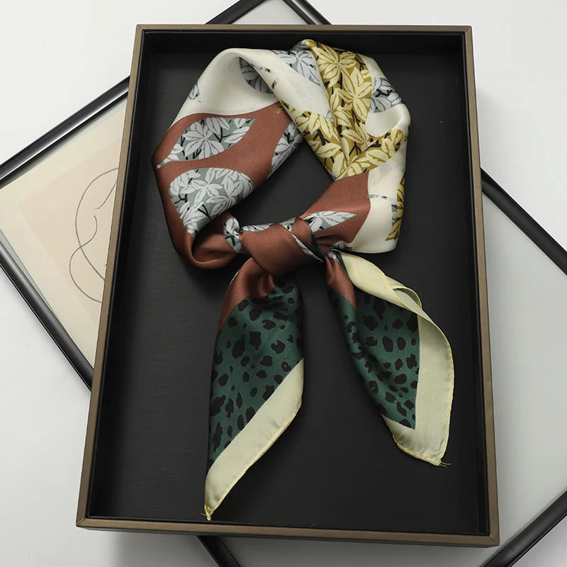 Women's Square Scarf 70x70cm Satin Print Wrap