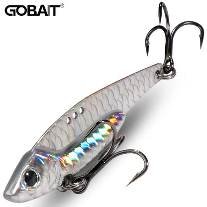 Vibration Fishing Lure Sinking Blade Bait with Treble Hook