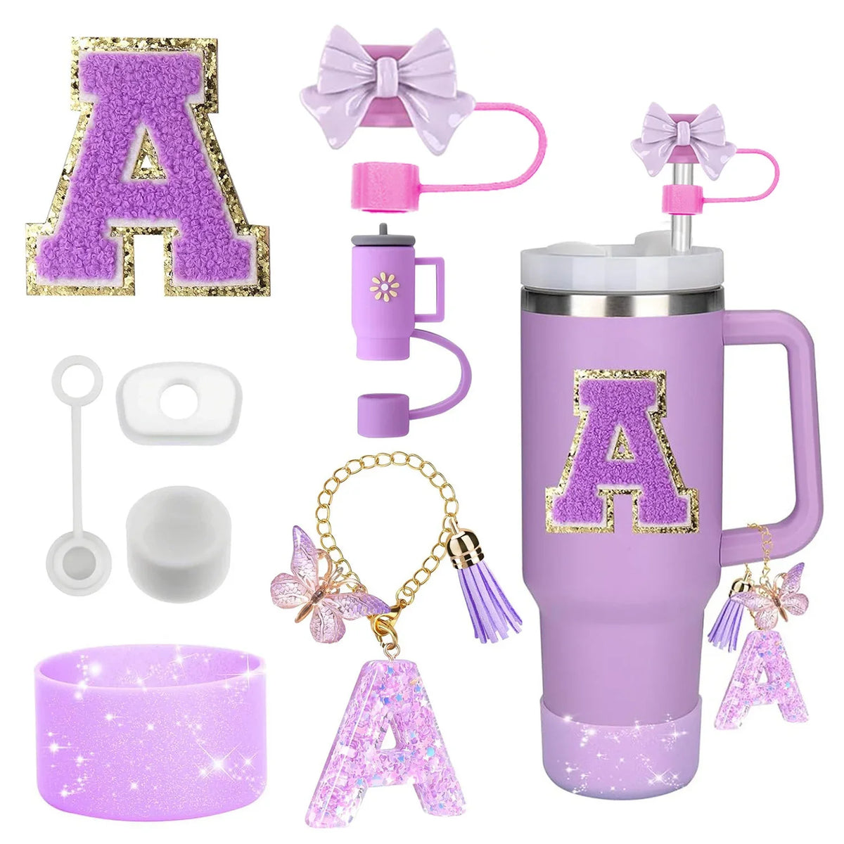 Tumbler Accessories Set – 8PCS Silicone Straw & Cup Covers