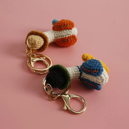 Duck Keychain Cute Crochet Animal Keyring Pair for Bags and Keys