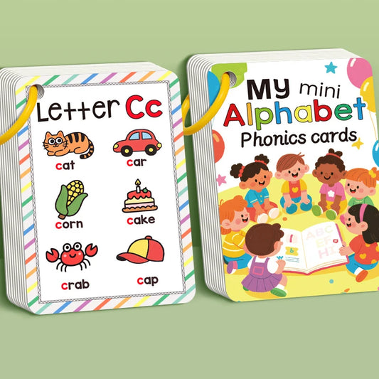 Alphabet Flash Cards for Kids with Pictures, A-Z English Learning Cards