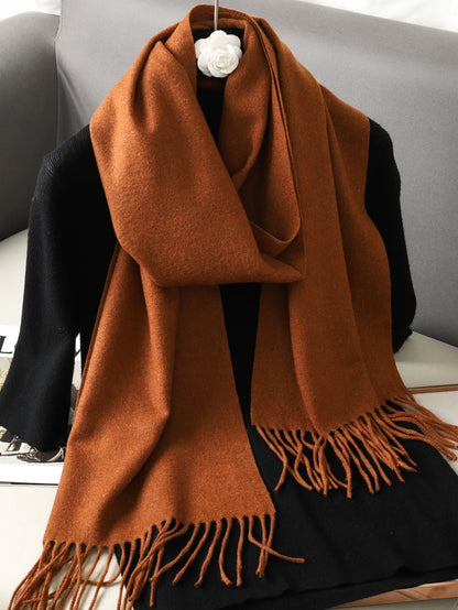 Women's Winter Scarf Warm Long Pashmina Shawl with Tassels