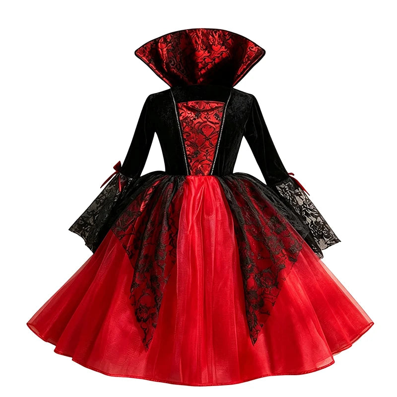 Girls Halloween Costume, Gothic Witch Tutu Dress with Lace