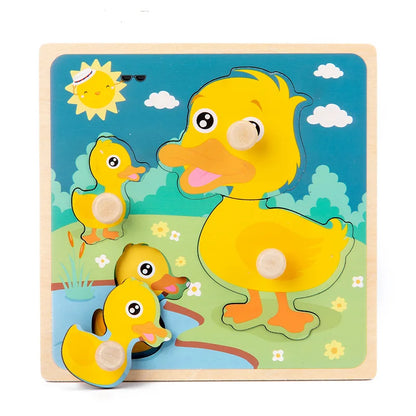 Wooden Montessori Puzzle for Toddlers – Educational Shape Matching Toy