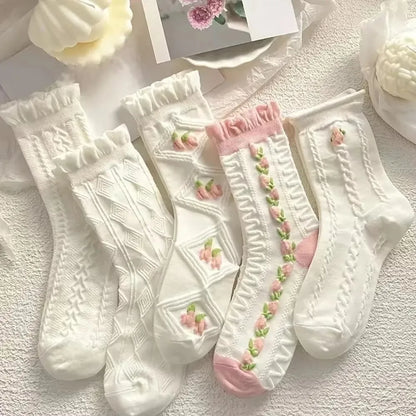 Women's Crew Socks – Cute Patterned Casual Socks 5-Pair Set