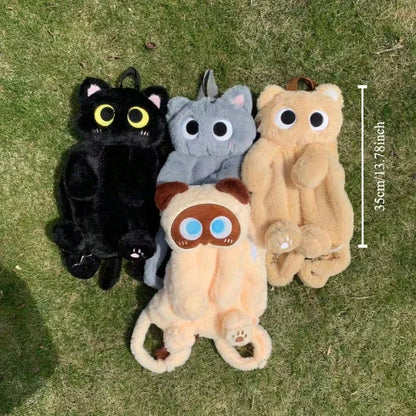 Cat Backpack Plush Shoulder Bag 35cm Soft Crossbody Bag