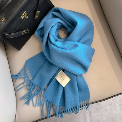 Wool Winter Scarf – 100% Wool Warm Solid Color Wrap