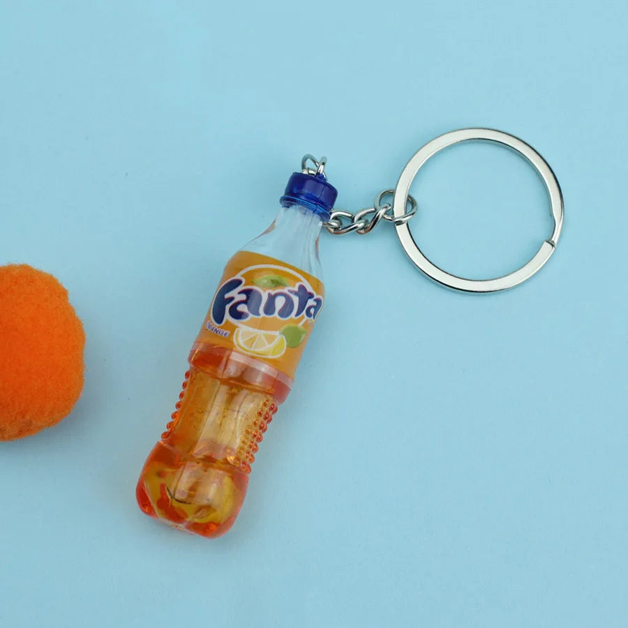 Mini Bottle Keychain Pendant Unisex Novelty Metal Keyring Accessory