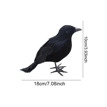 Halloween Crow Decoration 6PCS Artificial Feather Horror Party Props