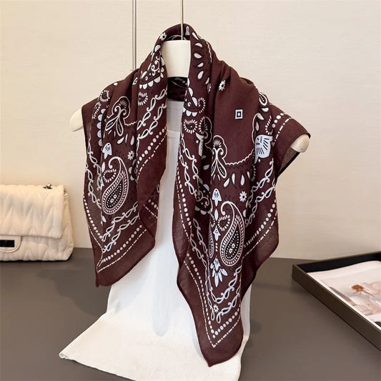 Square Scarf for Women, 70x70cm Paisley Print Neck Scarf
