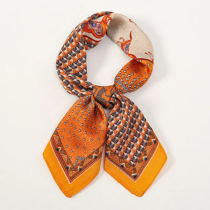 Women's Square Scarf 70x70cm Satin Print Wrap