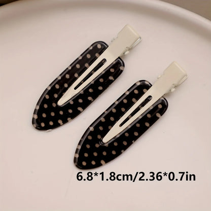 Duckbill Hair Clips for Women, 4-Piece Acrylic Black & White Set