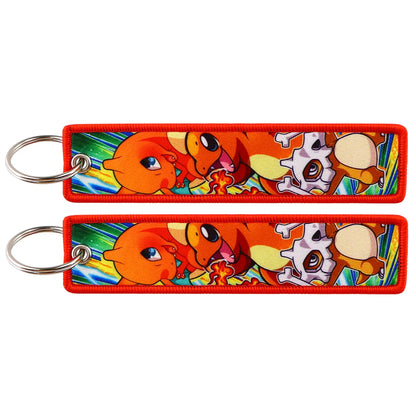 Embroidered Keychain Double-Sided Key Fob for Car & Motorcycle