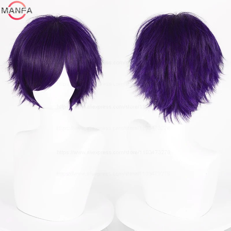 Short Cosplay Wig – 30cm Straight Heat Resistant Synthetic Hair