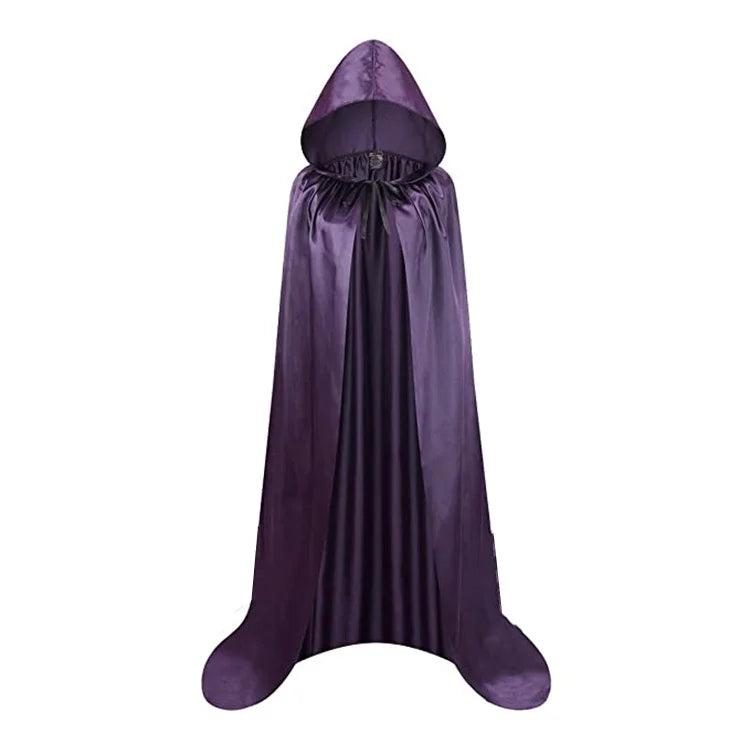 Black Hooded Cloak – Unisex Long Halloween Costume Cape