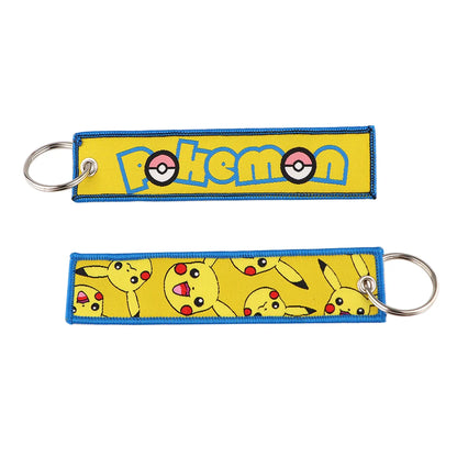 Embroidered Keychain Double-Sided Key Fob for Car & Motorcycle