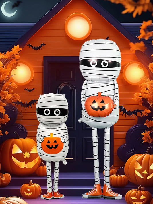 Halloween Mummy Balloon Foil Pumpkin Design Party Decoration