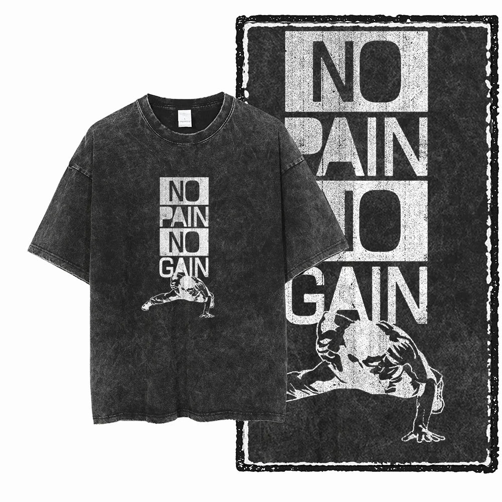 Men’s Graphic T-Shirt Acid Washed Cotton Streetwear