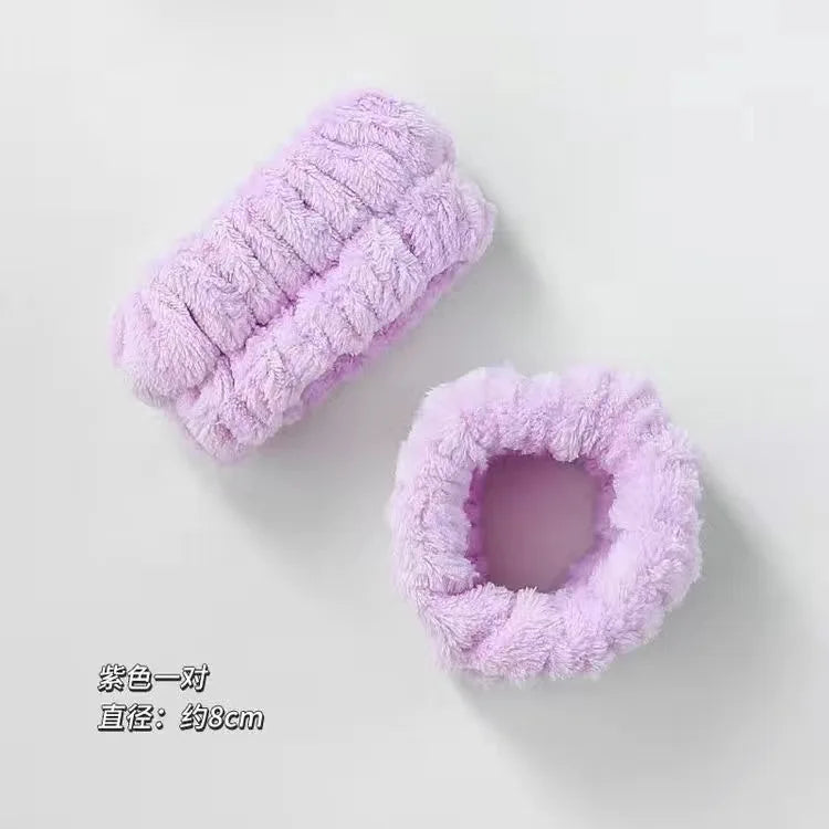 Face Wash Wristbands 2-Piece Set Water Absorbent Sweatbands