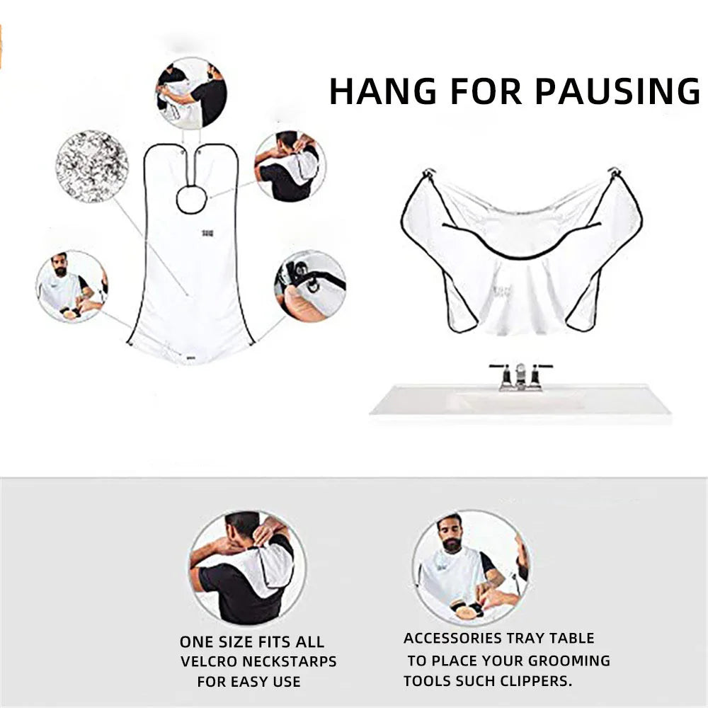 Beard Catcher Apron for Shaving Hair and Beard Trimming