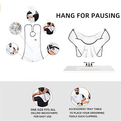 Beard Catcher Apron for Shaving Hair and Beard Trimming
