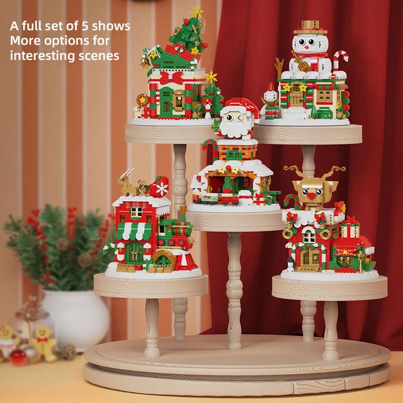 Christmas Building Blocks Set, Micro DIY Holiday Decoration Toy