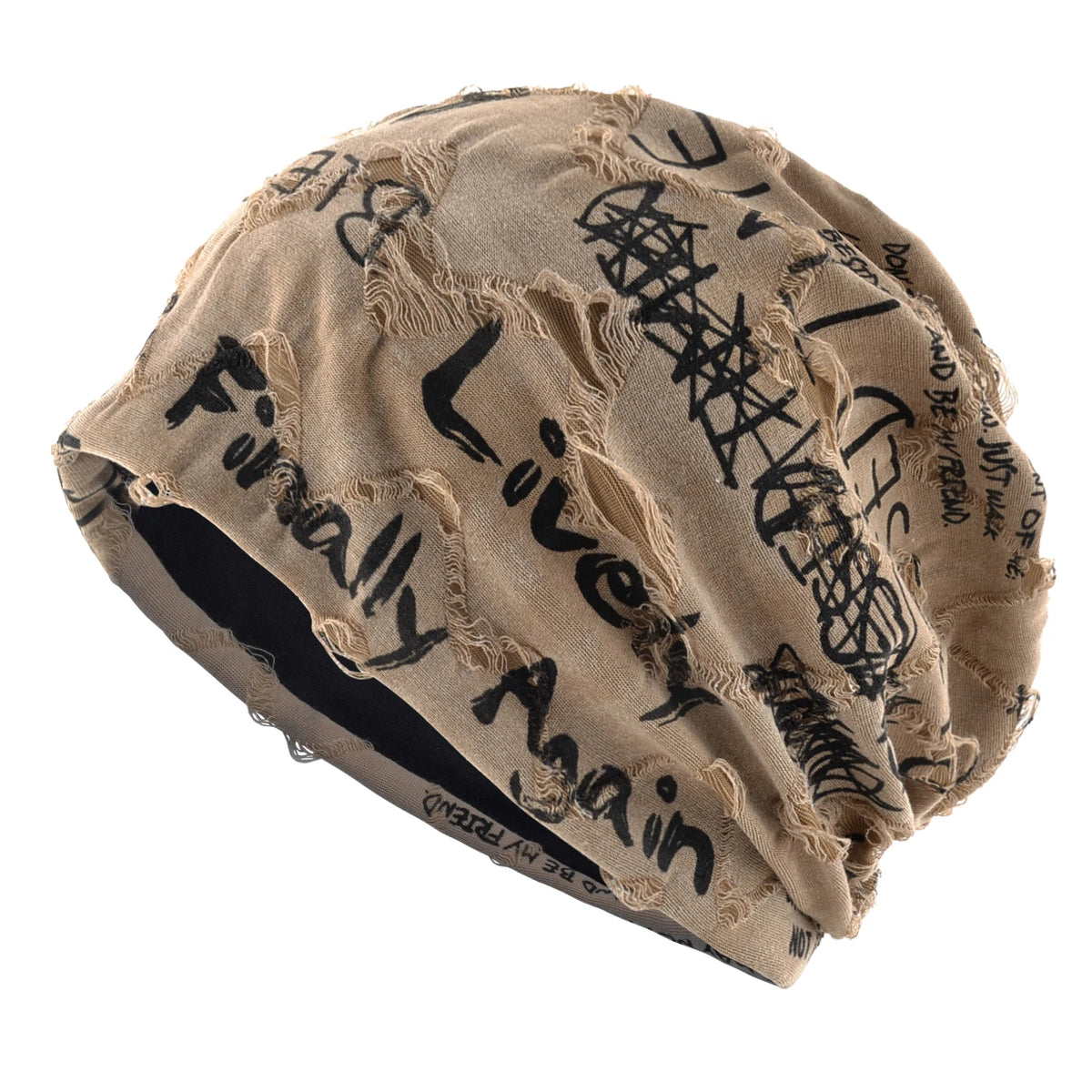 Knit Beanie Unisex Letter Print Warm Winter Hat