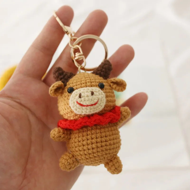 Rabbit Keychain Cute Crochet Animal Keyring for Bags and Gifts
