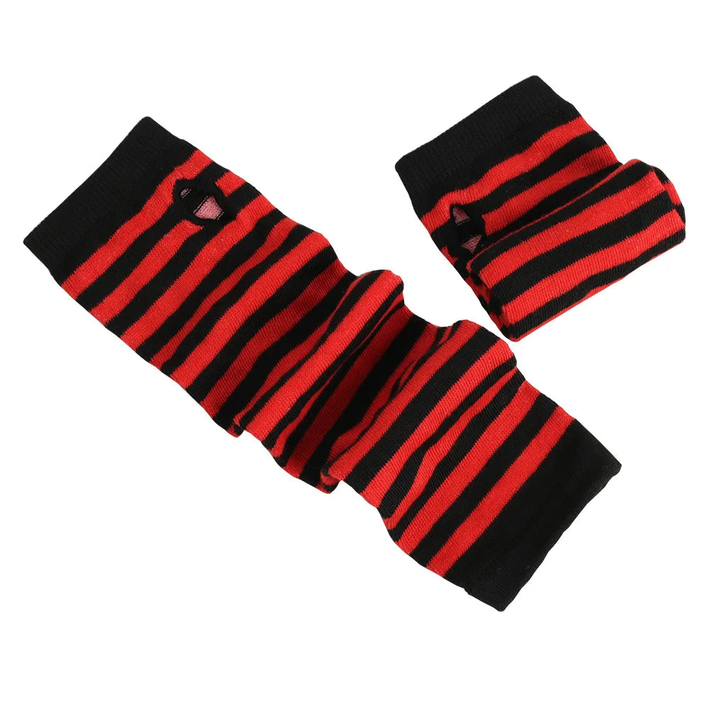 Fingerless Arm Warmers, Long Knitted Winter Gloves for Men & Women