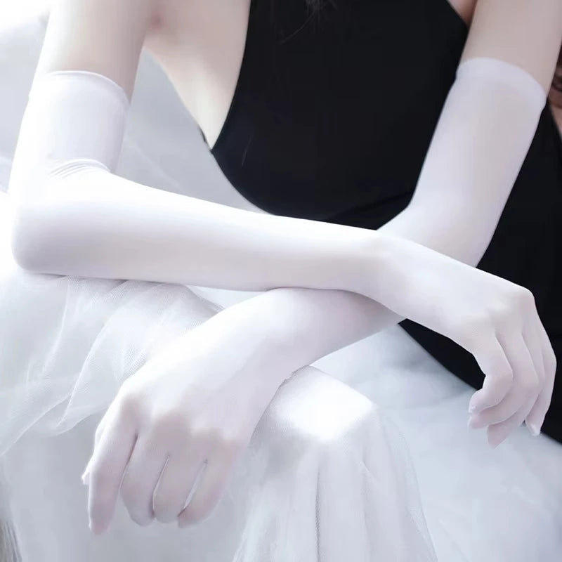 Women’s Long Gloves Elbow Length Nylon Party Costume Gloves