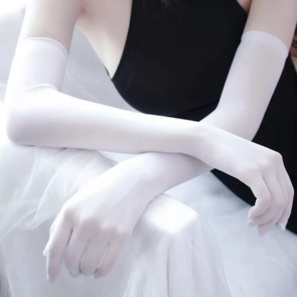 Women’s Long Gloves Elbow Length Nylon Party Costume Gloves