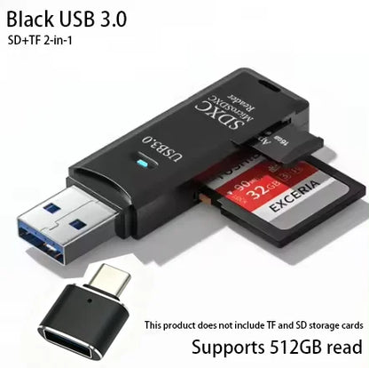 USB 3.0 Card Reader for SD and Micro SD TF Memory Cards