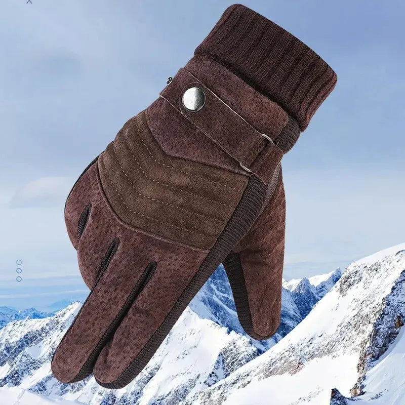 Men's Winter Motorcycle Gloves Warm Touchscreen Anti-Slip