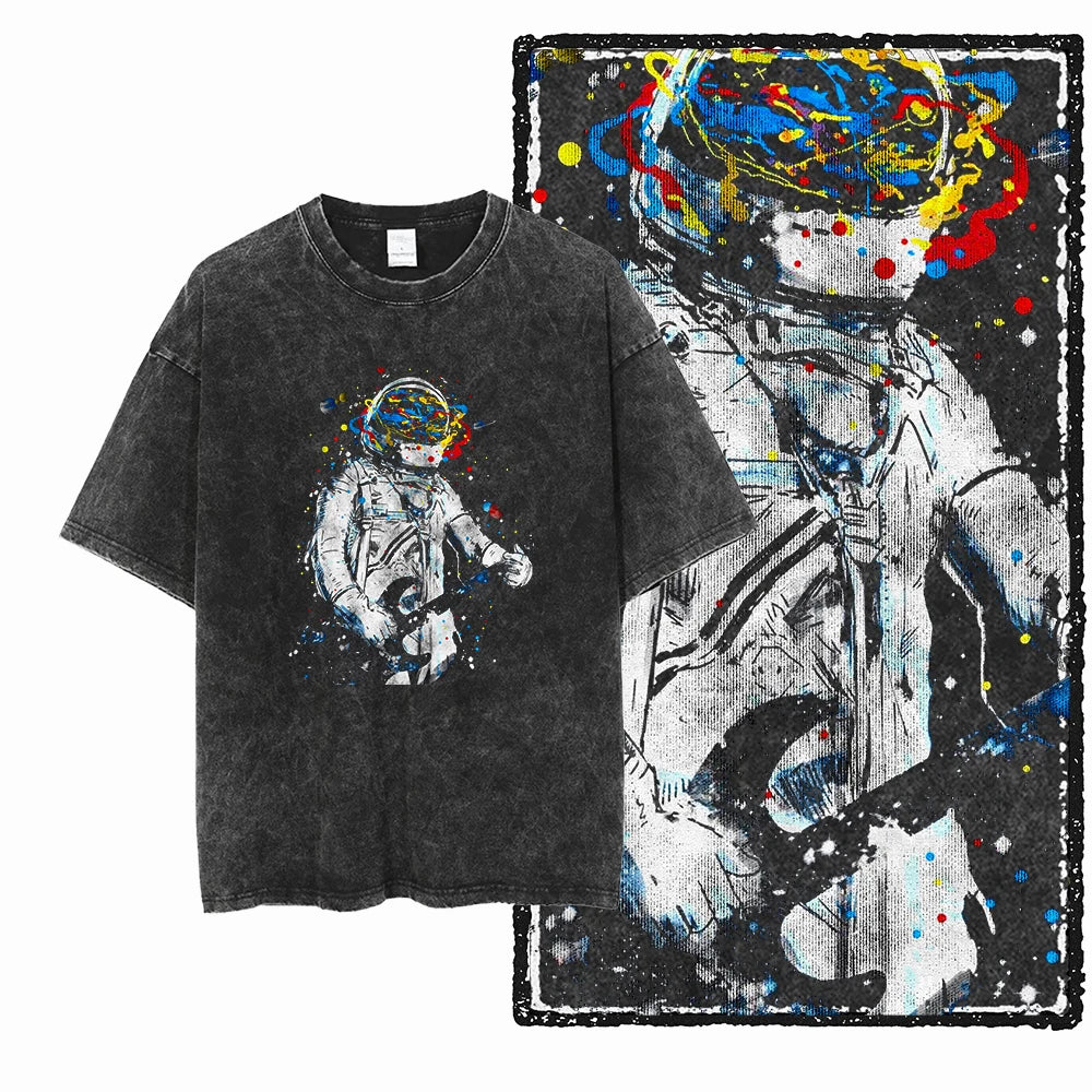Space T Shirt for Men  Astronaut Graphic Cotton Tee