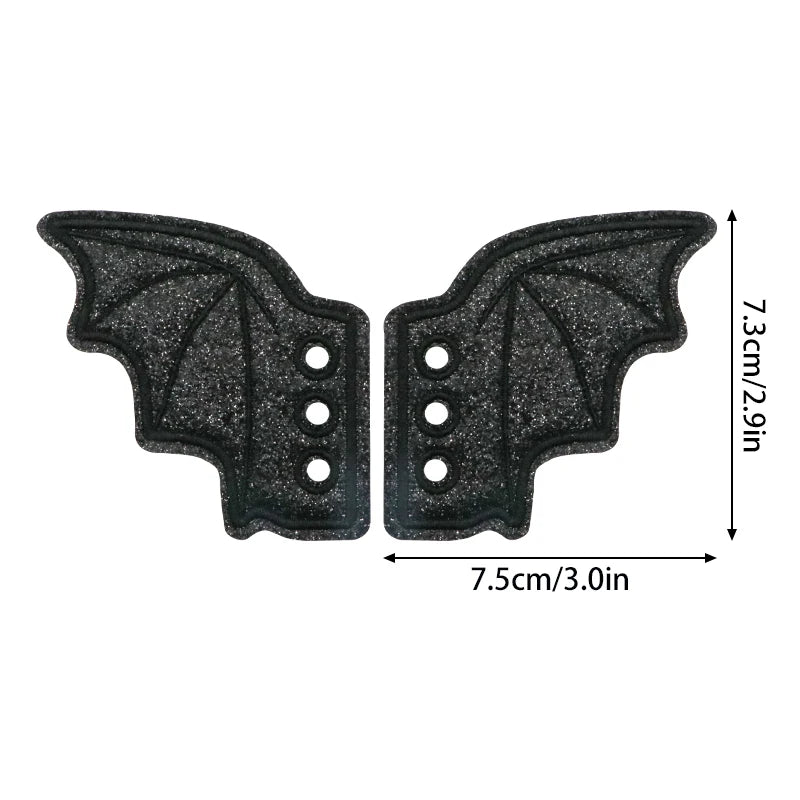 Bat Shoe Charms Embroidered Wings for Sneakers & Halloween
