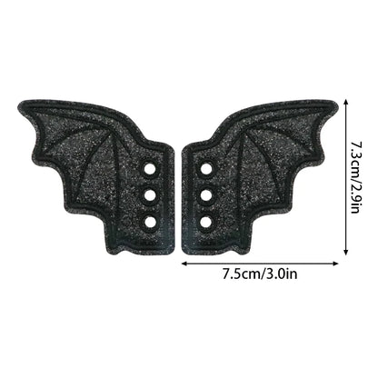 Bat Shoe Charms Embroidered Wings for Sneakers & Halloween