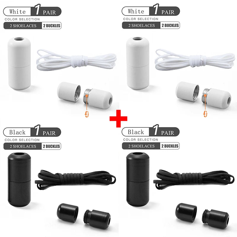No Tie Shoelaces Elastic Quick Lock Laces for Kids & Adults