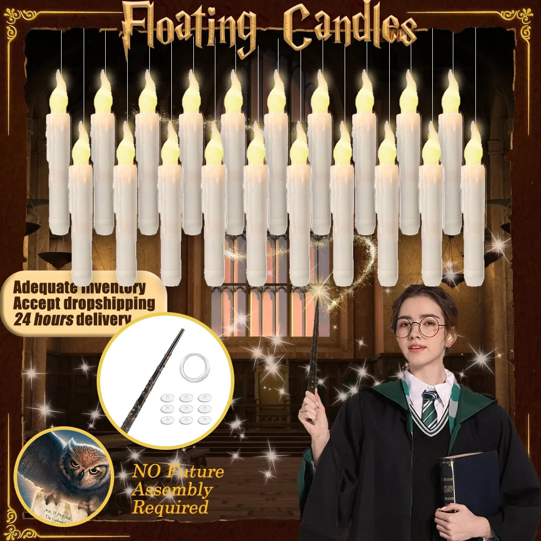 Halloween Floating Candles LED Hanging Decoration with Remote