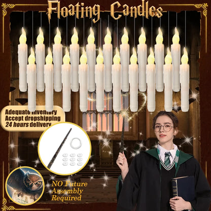 Halloween Floating Candles LED Hanging Decoration with Remote