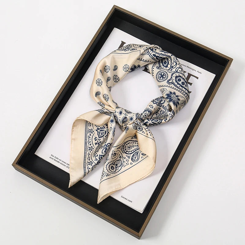 Women's Square Scarf 70x70cm Satin Print Wrap