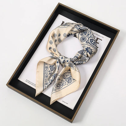 Women's Square Scarf 70x70cm Satin Print Wrap