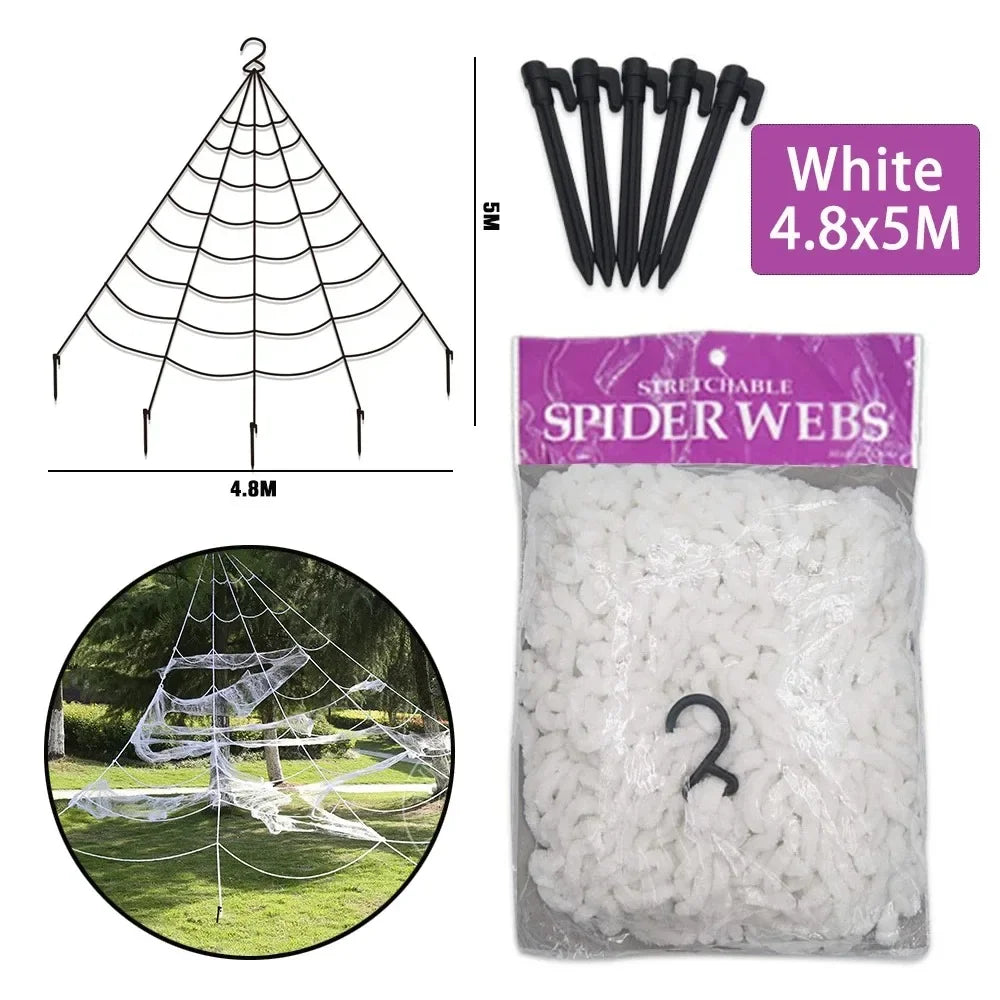 Halloween Spider Decoration, Giant Plush Spider Web Prop