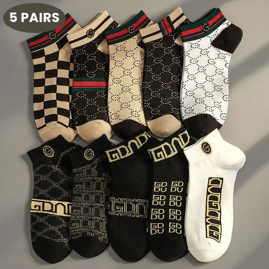 Men's Low Cut Socks Breathable Lightweight Moisture Wicking 5-Pair