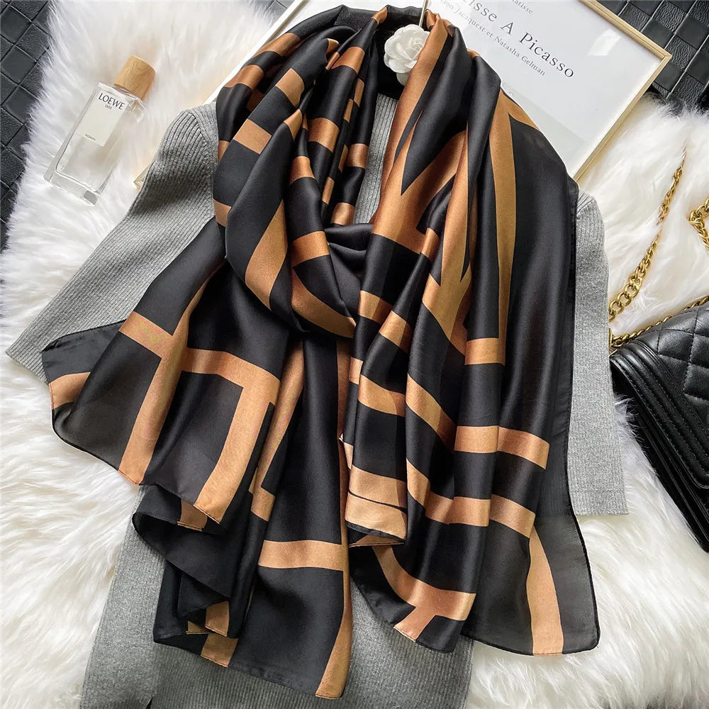 Women's Long Scarf – Smooth Polyester Shawl for All Seasons