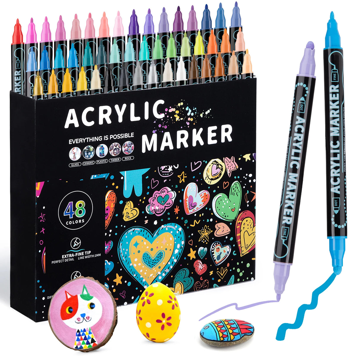 Acrylic Paint Pens  Dual Tip Markers for Crafts & Painting